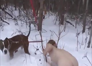 Filthy outdoor dog porn with my gf